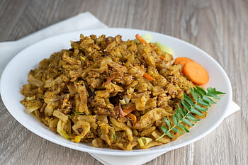 kottu, jídlo, sri lankan, kuchyně, tradiční, smažený, roti, zeleniny, pikantní, deska, restaurace