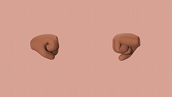 3D絵文字、 二つの拳、 3Dレンダリング、 柔らかいピンクの背景、 強度記号、 ユニティシンボル、 3D拳、 絵文字の拳、 ピンクの背景、 強さと団結、 3D絵文字レンダリング