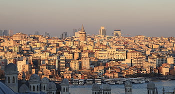 galata, galata Tower, sunset, nature, turkey, istanbul, evening, view, islam, cami, appearance