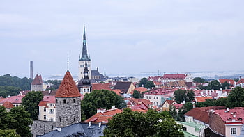 tallinn, Příroda, starý, Pohled, Estonsko, město, cestuje, věž, cestovní ruch, nebe, kostel
