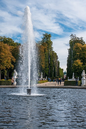fountain, fontaine, water, garden, water Feature, park, gush, wet, summer, nature, cooling Down