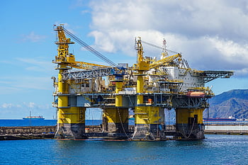 石油生産プラットフォーム、 巨像、 技術、 修復、 検査、 メンテナンス、 石油生産、 サンタクルーズ、 水、 自然、 海