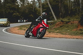 sport cykel, motorcyklist, Fuldt gear, Lænende tur, naturskønne vej, udendørs vej, ridning motorcykel, sport motorcykel, Vej ridning, naturskønne udendørs, Motorcykel drej
