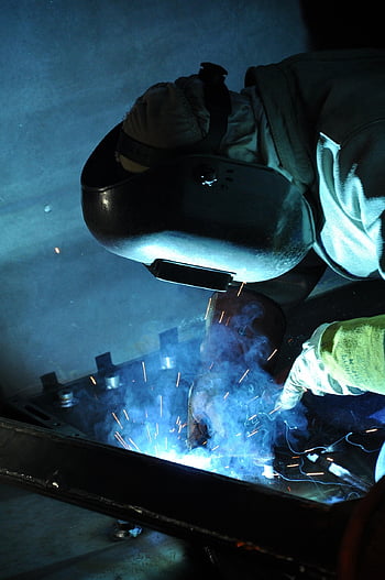 welder, welding, industrial, manufacturing, industry, worker, metal, work, factory, steel, mask