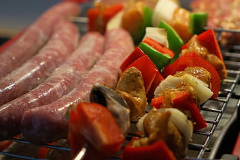 griglia, festa, grigliate, carne, bbq, fuoco, pasto, bistecca, salsiccia, grigliato, barbeque