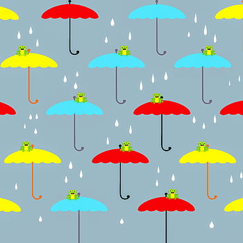 pattern, umbrellas, rain, frogs, beautiful Wallpaper, design, nature, wallpaper, background, clipart
