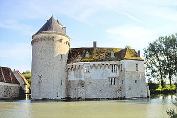 olhain Castle, fortress, river, castle, tower, fortification, historical, architecture, landmark, lawe, olhain